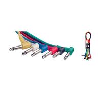 Stagg SPC015L E 15cm/6 inch Right Angled Jack Patch Cables (6 Pack)