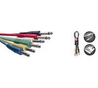 Stagg SPC030 E 30 cm 1x Jack Patch Cable - Multi- Colour (Pack of 6)