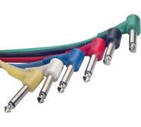 Stagg SPC060L E 60cm Mono Angled Patch Cable - Multicolour (Pack of 6)
