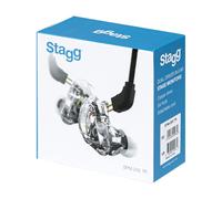 Stagg Professional Dual Driver In Ear Monitors, High Resolution, Sound Isolating, Transparent