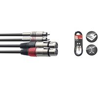 Stagg STC060CMXF S-Series Dual XLR-RCA Cable, Black, 60 cm