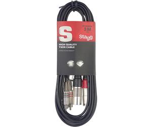 Stagg STC3CMXM 3m S Series Twin RCA Male to Twin XLR Male Cable