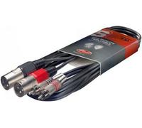 STAGG STC3CMXM RCA TO XLR LEAD, 2X MALE TO MALE, 3M