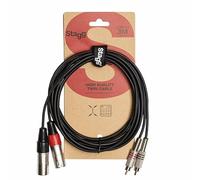 STAGG - Twin RCA to Twin XLR Lead Male to Male 3m Black