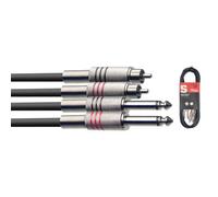 Stagg STC3PCM 3 metre Twin mono jack to RCA phono cable