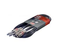 Stagg STC3PCM 3m/10 ft Twin Jack to RCA Phono Cable - Black