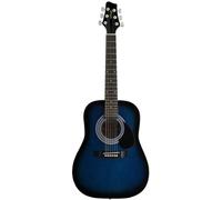 Stagg SW201 1/2 BLS Size Dreadnought Acoustic Guitar with Steel Strings - Blueburst