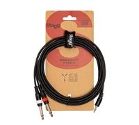 Stagg SYC Stereo Mini Jack to Dual Mono Jack Cable (2m/6ft) - SYC2/MPSB2P E