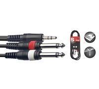 Stagg SYC1/MPS2P E 1 m S Series Mini Stereo to 2 x Male Phone Y-Cable