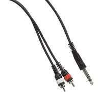 Stagg SYC3/PS2CM E Stereo 3m Jack to Twin RCA Plugs - Black