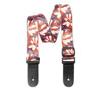 Stagg Terylene Ukulele Strap with Orange Flower Pattern