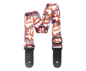 Stagg Terylene Ukulele Strap with Orange Flower Pattern