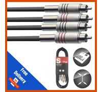 Stagg Twin RCA/Phono Plugs to Twin RCA/Phono Plugs Audio Lead Cable 6m 20ft