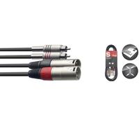 Stagg STC3CMXM S Series Twin RCA Male to Twin XLR Male Cable, Black, 3m