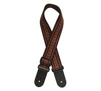 Stagg Woven Cotton Guitar Strap with Rafter Pattern Red, red, M