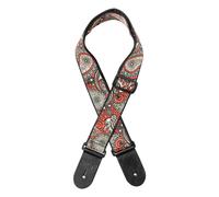 Stagg Woven Guitar Strap - Paisley Red and Yellow
