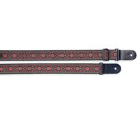 Stagg 20960 82 - 141 cm Woven Nylon Flowers Decorated Guitar Strap - Red