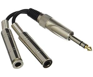 Stagg YC-01/1PS2PFH Large Stereo Jack Dual Mono Splitter Y Adaptor - Black