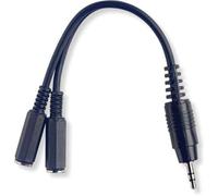 Stagg YC-01/J2JFH Small Stereo Jack to 2 Small Female Mono Y Cable - Black