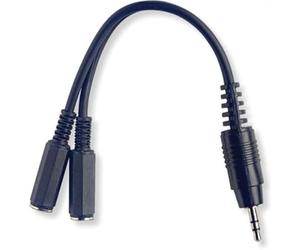 Stagg YC-01/J2JFH Small Stereo Jack to 2 Small Female Mono Y Cable - Black