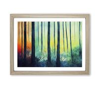Staggering Colourful Forest Framed Print | A2 Oak Framed Wall Art | Ready to Hang | Modern Landscape Picture | Living Room Bedroom Lounge Office