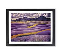Staggering Lavender Flower Field Framed Print | A2 Black Framed Wall Art | Ready to Hang | Modern Floral Picture | Living Room Bedroom Lounge Office