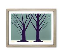 Staggering Trees Framed Print | A3 Oak Framed Wall Art | Ready to Hang | Modern Floral Picture | Living Room Bedroom Lounge Office
