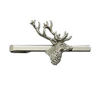 Stag's Head Tie Clip, Wedding Accessory, Handcast from Pewter