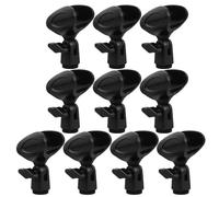 STAHAD 10pcs Adjustable Spring Microphone Clip Holder for Stand Black Plastic Mic Clamp with Quick Release Vibration Absorbing Design for Streaming and Stage Use