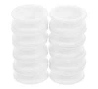 STAHAD 10Pcs Non-Slip Silicone Scissors Finger Rings Protective Thumb Covers for Grooming Scissors, Comfortable Hairdressing Accessories for Pet and Barber Use, Milk White