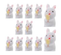 STAHAD 12pcs Mini Resin Bunny Figurines Eating Ice Pops - Cute Easter Bunny Decorations for Fairy Garden, Home Decor Accents, Holiday Collectibles
