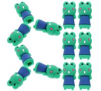 STAHAD 12pcs Pencil Extenders Pencil Covers 1.38x0.71x0.59in Flexible Glue Cartoon Style Protect The Nib from Breaking Anti-drop School Supplies