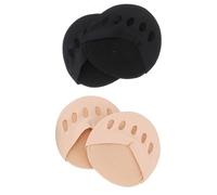 STAHAD 2 Pairs Cotton Five Toe Socks No Show Half Socks for Forefoot Support in Black and Skin Tone Suitable for High Heels and Daily Wear