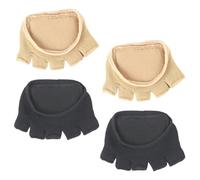 STAHAD 2 Pairs Women’s Cotton Five Toe Socks with Gel Dot Padding, Thin Breathable Half Toe Invisible Socks for Foot Comfort and Ball-of-Foot Support, Suitable for Daily Wear