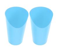 STAHAD 2pcs Adult Spill-Proof Nursing Cups for Elderly Bedridden Patients, Adaptive Drinking Mugs with Blue Lid, Dysphagia Care Cups for Hospital and Home Use