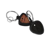 STAHAD 2pcs Guitar Pick Holder Keyring with Silicone and Wood Material, Scratchproof Design for Quick Storage and Retrieval, Stylish Wearable Accessory for Musicians and Guitarists