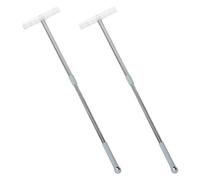 STAHAD 2pcs Handheld Sign Holder Hand Held Poster Stand Stainless Steel Pole Lightweight Easy to Carry Silver Telescopic Design with Plastic Clip for Exhibitions and Airport Greetings