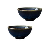 STAHAD 2pcs Japanese Style Sake Cup Wine Cup Ceramic Delicate Design Blue Color Appearance for Entertaining Guests at Home