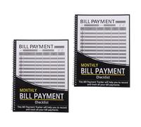 STAHAD 2pcs Monthly Budget Tracker Notebook Financial Planner with Bill Payment Tracking and Monthly Summary Section, Black Paper Organizer for Daily Management and Personal Organization