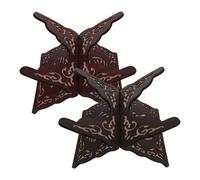 STAHAD 2pcs Scripture Book Holder Hands-Free Display Easel Wooden Elegant Carved Design Folding Portable Prayer Stand with Exceptional Protection for Churches and Quran Cookbooks