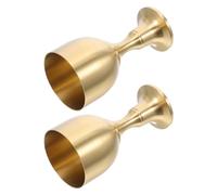 STAHAD 2Pcs Vintage Brass Wine Chalice Mini Goblet for Cocktail Whiskey Celebration and Wedding Toasts