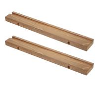 STAHAD 2pcs Wooden Vinyl Record Holder Rack Album Cover Stand Vinyl Record Organizer Desktop Storage Rack for Living Room Media Display