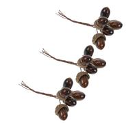 STAHAD 3Pcs Christmas Pine Cones and Berry Branches Artificial Stems for Autumn Harvest Wreath DIY Party Decorations