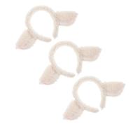STAHAD 3pcs White Lamb Ear Headband for Adults and - Soft Plush Animal Headwear Cosplay Sheep Ears Hairband for Party, Stage, and Performance