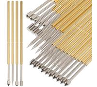 STAHAD 40pcs Spring Test Probes Set for Electronic Pcb Board Testing - 10 Pointed Tip, 10 round Head, 10 Flat Head, 10 Umbrella Shape Pins for Precise Circuit Contact