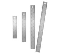 STAHAD 4pcs Precision Scale Ruler Engineering Metal Ruler Stainless Steel Cork Backing Portable Sturdy Non-slip Measuring Tool for School Office Supplies