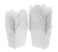 STAHAD 50pcs Chinese Takeout Boxes Cold Food Paper Container with Wire Handle Paper and Iron Material Resist Deformation Easy to Carry Suitable for Office Lunches and Picnics