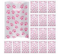 STAHAD 50pcs Packing Bags Candy Bags Lightweight Sturdy Opp Material with Handles Festival Party Use Dog Paw Pattern Printing