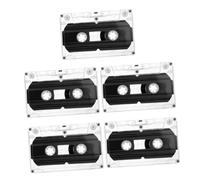 STAHAD 5pcs Blank Cassette Tapes Recordable Audio with Clear Plastic Cases Portable Vintage Style for Music Lectures DIY Recording and Gifts