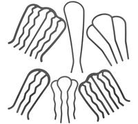 STAHAD 6pcs Black Metal Hair Combs Set for Women - Flat Four-tooth, round Head Four-tooth, Large U-shape, Inner Curve Four-tooth, Large and Small Seven-tooth Combs - Updo Bun Fixing